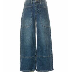 JBD wide leg medium wash  front pockets high  rise size 24.